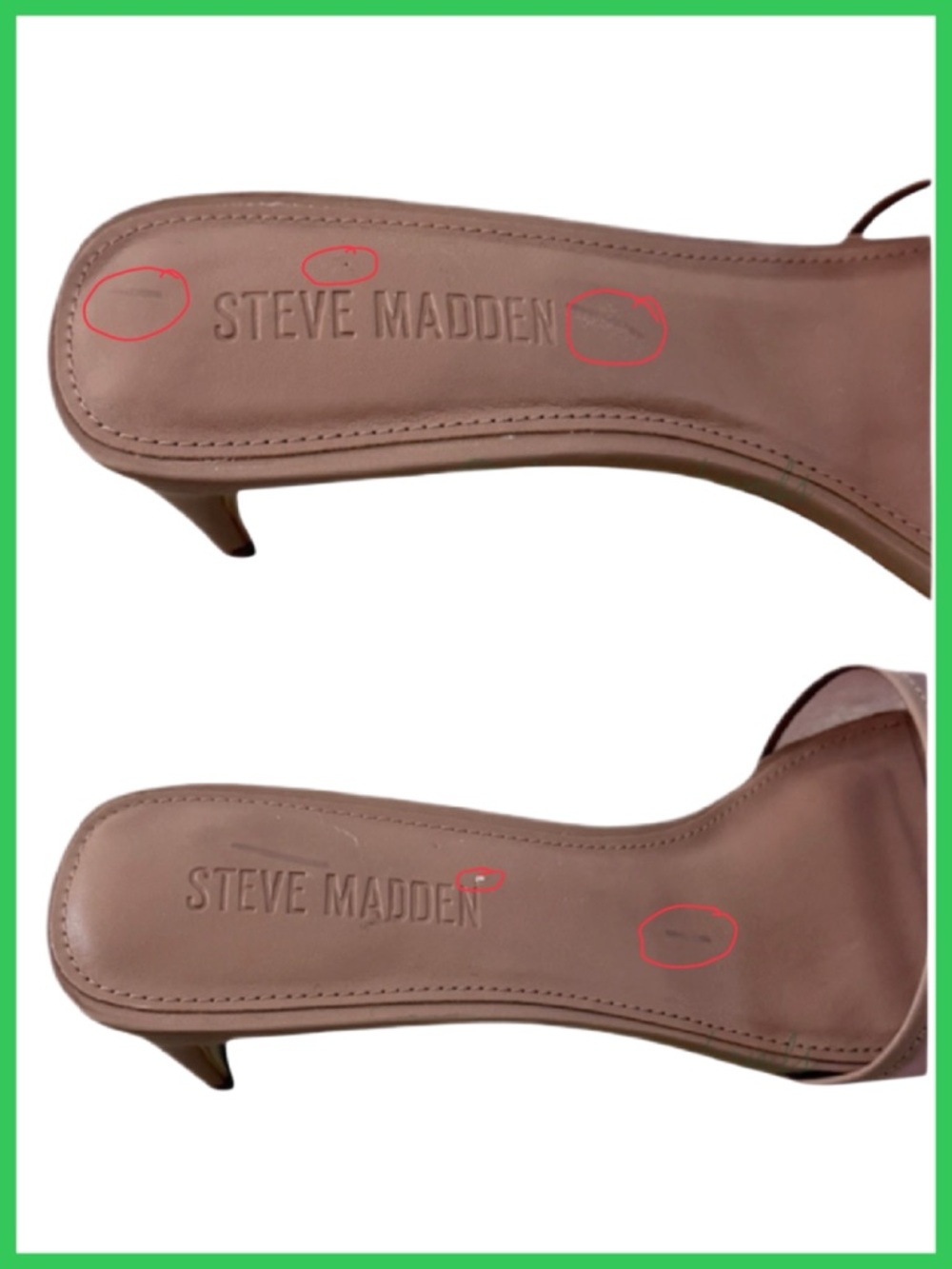 Steve Madden Nude Tan Slingback Kitten Heel Sandals - Picture 7 of 7